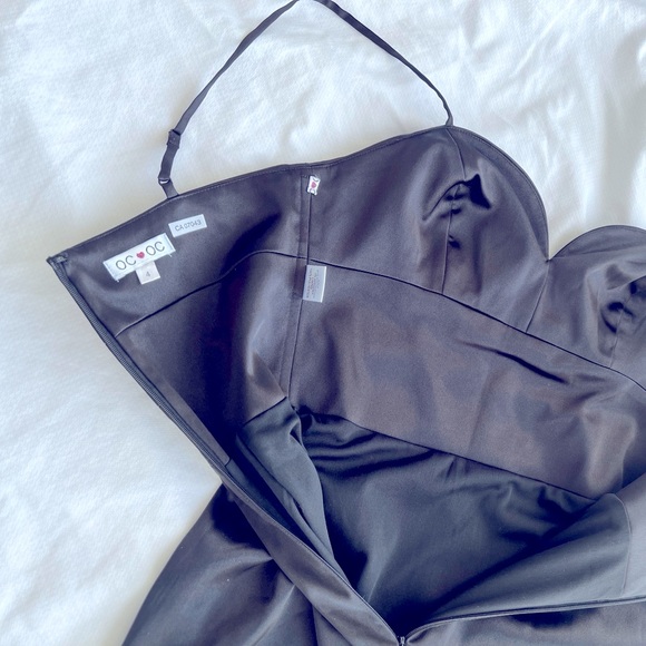 ❤️ Sexy little black dress, spaghetti adjustable straps, black satin, w/ boning - Picture 8 of 10